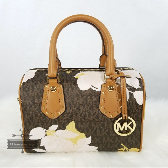 Michael Kors Handbags - NWT Michael Kors Small Aria Satchel Brown Floral